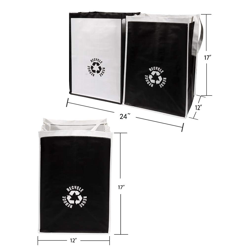 Lily queen Recycle Waste Bag for Kitchen Home Trash Sorting Bins Base Plate Waterproof Baskets Polypropylene 2 Set