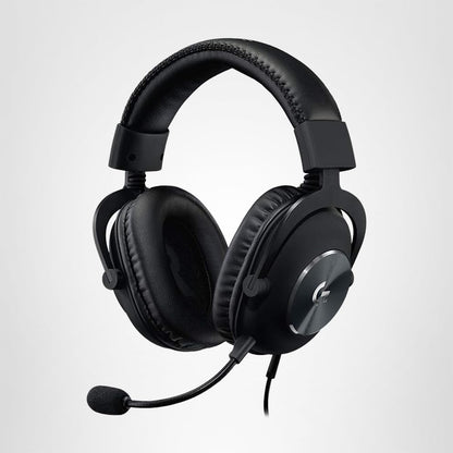 Logitech G Pro X Wired Gaming Headset: Blue VO!CE Detachable Boom Mic, DTS 7.1, 50 mm Drivers, USB/3.5mm Aux, Spare Memory Foam Ear Pads, USB DAC & Bag Included - Black