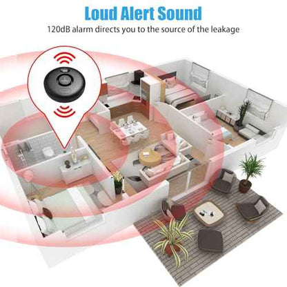 5 Pack Black Water Leak Alarm Detector, 120dB Loud Alert Water Sensor, IP66 Waterproof, Sensitive Leak and Drip Alert, Easy Installation for Home, Basement Flood Prevention, Bathroom, Sink, Laundry