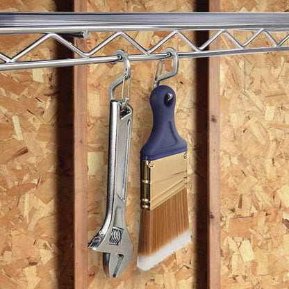 Nite Ize S-Biner Hook 'N Hold S-Hook, Stainless Steel S-Hook with Clip, Holds Keys Tumblers and More, Small 2 Pack