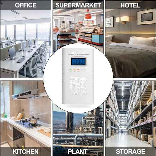 Plug in Combination Gas & Carbon Monoxide Detectors - Natural Gas Detectors & Carbon Monoxide Alarm for Home, Co Detector & Gas Detectors with Digital Display,Holds 9V Battery (not Included)