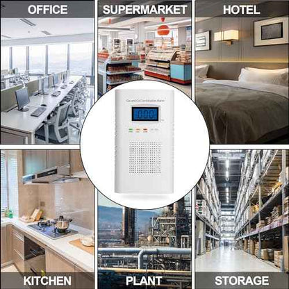 Plug in Combination Gas & Carbon Monoxide Detectors - Natural Gas Detectors & Carbon Monoxide Alarm for Home, Co Detector & Gas Detectors with Digital Display,Holds 9V Battery (not Included)