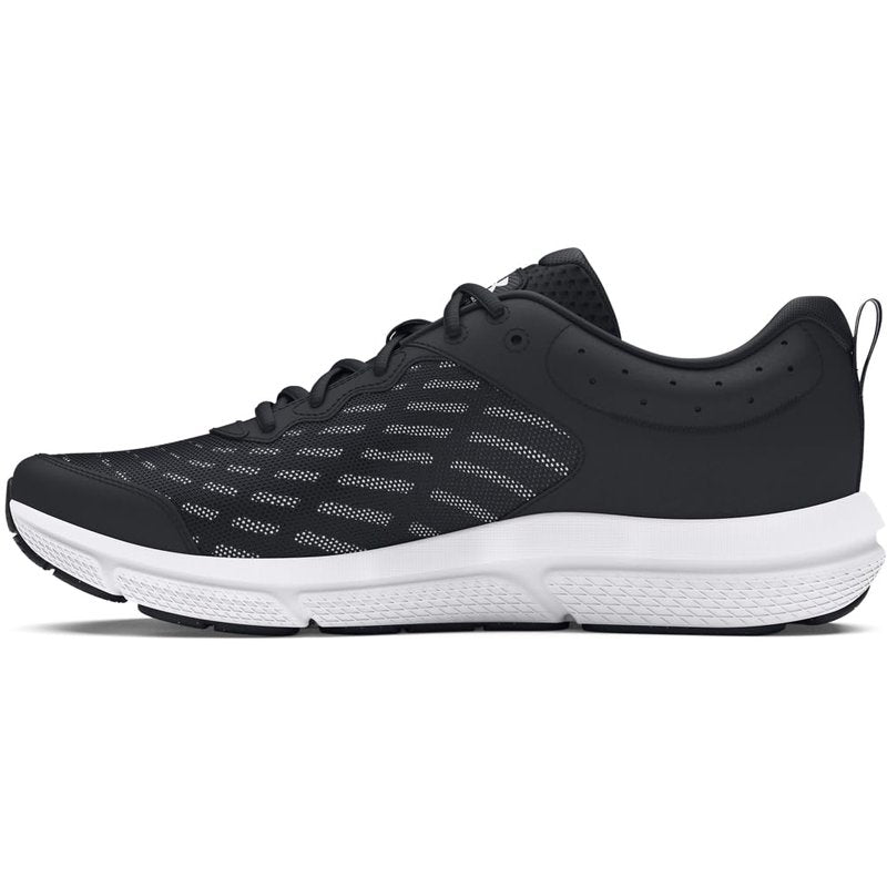 Under Armour Men's Charged Assert 10 Shoes, (001) Black/Black/White, 9 Wide