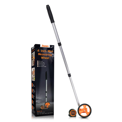 Zozen Measuring Wheel, Scalable to Length 40in, 4-inch Measure Wheel, Distance Measuring in Feet and Inches, One Key to Reset, Rolling Up To 10,000Ft, Includes Tape Measure.