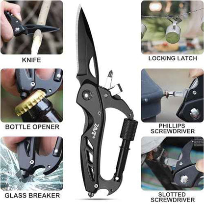 Gifts for Men, Multitool Carabiner with Pocket Knife Men Valentines Day, Mens Stocking Stuffers for Christmas, Stocking Stuffers for Dad Gifts from Daughter Son, Birthday Tools Gadgets for Him Husband