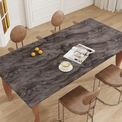 CRE8TIVE Matte Brown Marble Contact Paper for Countertops Waterproof Peel and Stick Slate Marble Wallpaper for Kitchen Countertop Contact Paper 12"x80" Adhesive Vinyl Wrap for Bathroom Desks Furniture