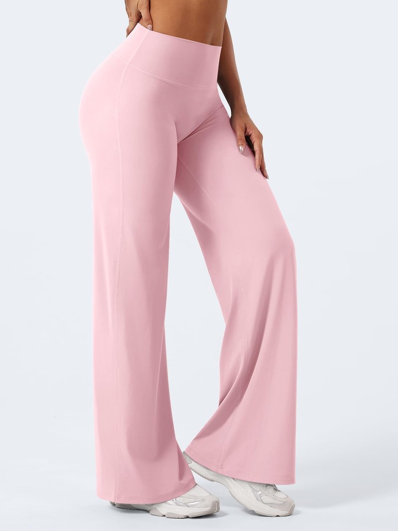 YEOREO Workout Leggings Womens No Front Seam Straight Leggings 31.5" High Waist Buttery Eddiy Gym Yoga Pants Light Pink XS