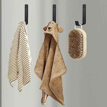 Wall Hooks Heavy Duty Extra Thick Pure Metal Screw Double Hole Installation More Firm Hook Coat Key Robe Hanger Utility Hooks Sand Black-6