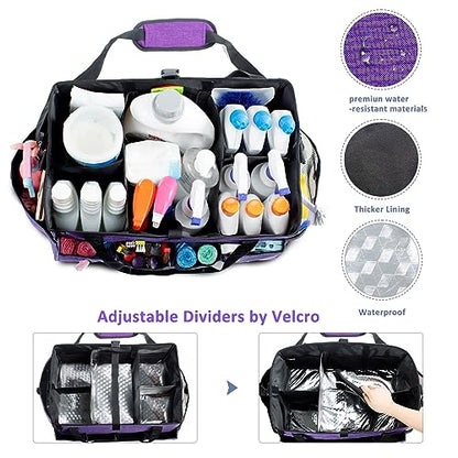 XL Professional Cleaning Caddy for Cleaning Suppliers, 17" Wearable Cleaing Bag for Housekeepers, Cleaning Organizer, Detailing Bag
