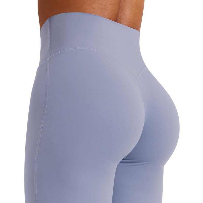 YEOREO Workout Leggings Womens No Front Seam Straight Leggings 31.5" High Waist Buttery Eddiy Gym Yoga Pants Granite Blue L