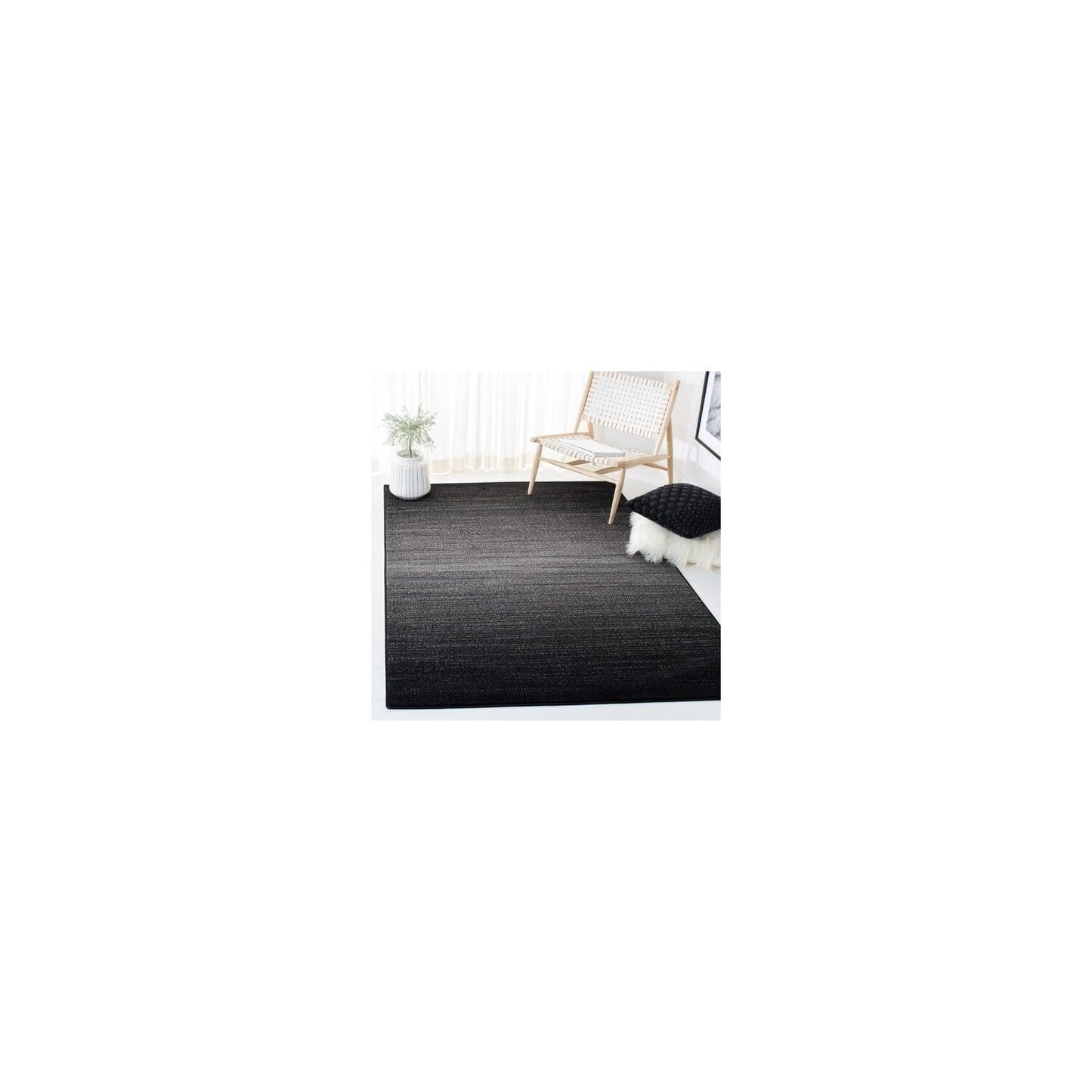 SAFAVIEH Adirondack Collection Area Rug - 4' Square, Black & Grey, Modern Design, Non-Shedding & Easy Care, Ideal for High Traffic Areas in Living Room, Bedroom (ADR183F)