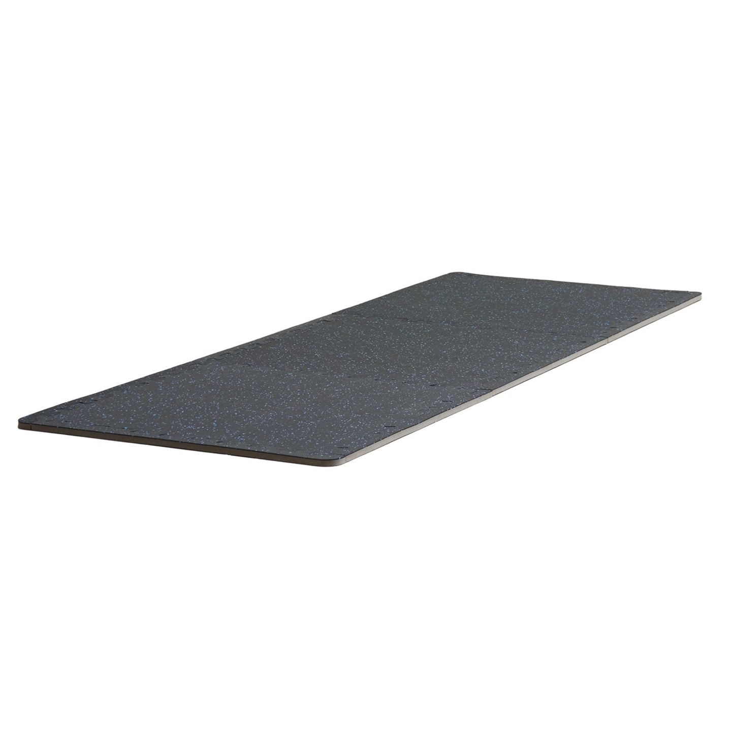 VEVOR 0.56Inch 48sq.ft 12 Tiles Gym Flooring for Home Gym, Rubber Top with High Density EVA Foam, 25 x 25In Gym Floor Exercise Equipment Mats, Interlocking Gym Mats, Puzzle Workout Mats, Black & Blue