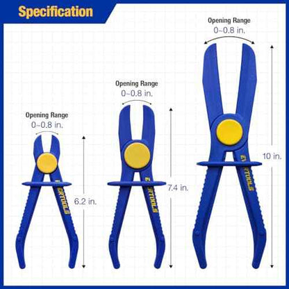 6pcs Hose Pinch Clamp Pliers Set, Brake Line Hose Clamps Pliers Set, Fuel Line Disconnect Tool for Flexible Hoses Gas Lines Radiator Hoses with Oxford Tool Bag