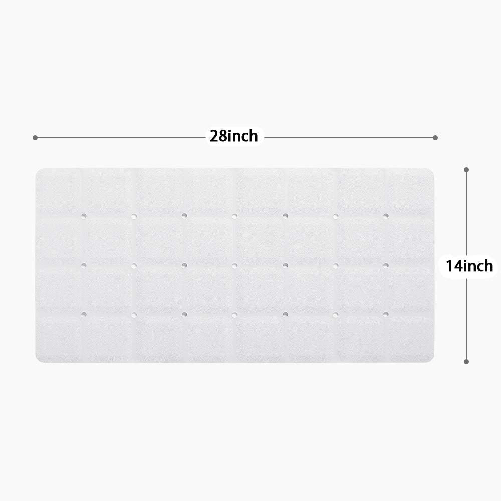 Webos Foldable Non Slip Silicon Bath Mat Bathtub mat Shower mats no Suction Cups for Textured Tub and Reglazed Tub (Foldable-White, 28-inch x 14-inch)