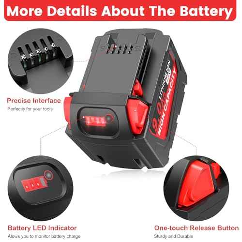 18V 9.0Ah Ultra-High Capacity Replacement for Milwaukee 18V Battery Compatible with Milwaukee 18 Volt Batteries 48-11-1815 48-11-1820 48-11-1828 48-11-1830 48-11-1840 48-11-1850 48-11-1852