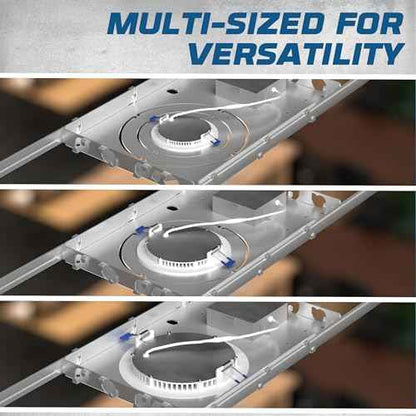 OHLECTRIC 6 Pack ? New Construction Mounting Plate ? Muti-Size 3/4/6 Inch ? Easy Cutout Adjustable Hole Size & Bars - Made of Galvanized Steel Recessed LED Rough in Plate/Bracket