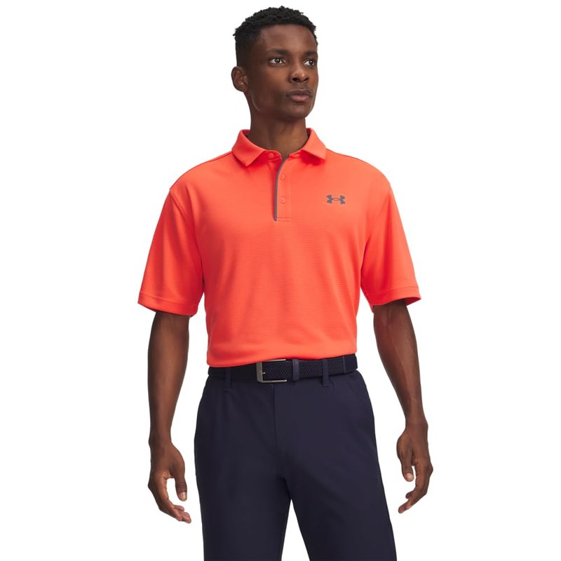 Under Armour Men's Tech Golf Polo, (693) Venom Red / / Pitch Gray, XX-Large Tall