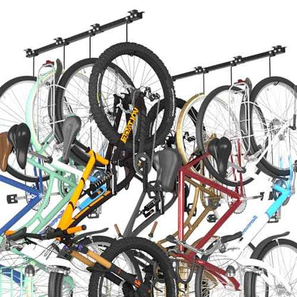 Adjustable Ceiling Mounted Bike Rack for Garage, Hold 4-8 Bikes, Hanger for Space-Saving Storage - adjustable ceiling hooks, nice Bicycle stand.