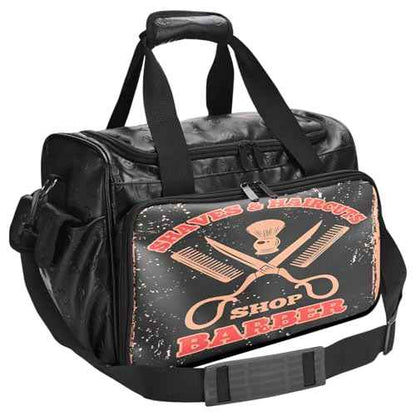 PRO Large Capacity Barber Bag - Multi-Pocket Salon Organizer with Protective Lining, Thermal Pockets & Scissor Holder, Waterproof PU Leather for Hair Stylists & Personal Grooming (Black)
