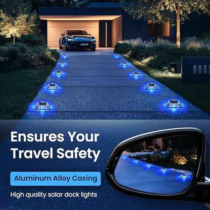 SOLPEX Solar Deck Dock Lights Outdoor 12 Pack, Color Changing Solar Powered Light, Driveway Lights, Waterproof for Step, Sidewalk, Path, Garden, Yard