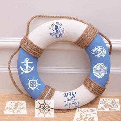 25 PCS Sea Ocean Creatures Stencils Reusable Sea Animal Templates for Painting, Mermaid Stencils for Scrapbooking Drawing Wood Wall Floor Furniture Rock Decor DIY Crafts Projects 5 x 5 Inch