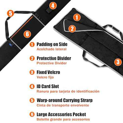 Premium Guide Rail Bag, Double Side Track Saw Bag, Protective Carrying Case for 55-60 Inch Guide Rail Tracks(Black)