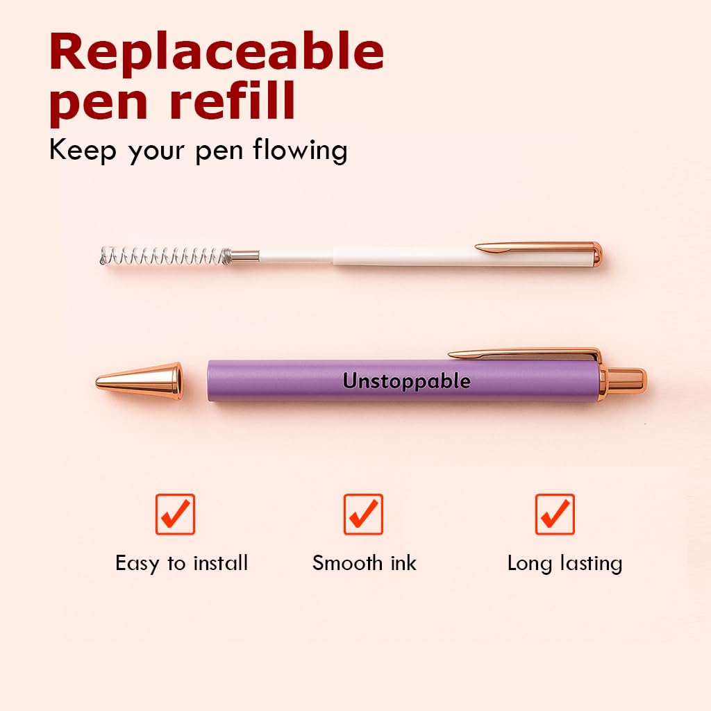 Luxeviss 3 Pcs Inspirational Pens Quotes Ballpoint Pen with Stylus Tip Gifts for School Coworkers Office Supplies Black Ink