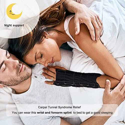 Forearm and Wrist Support Splint Brace 10.62" Length Reversible Wrist Brace for Carpal Tunnel for Men Women, Arm Compression Brace for Night Splint(Update Right & Left, Freesize)
