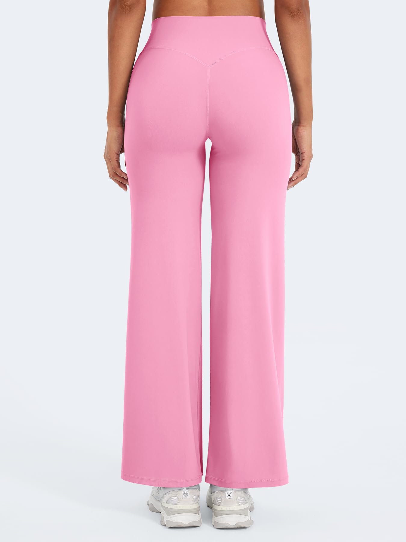 YEOREO Workout Leggings Womens No Front Seam Straight Leggings 29" High Waist Buttery Eddiy Gym Yoga Pants Bubblegum Pink M