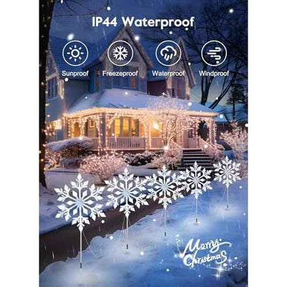 Brightown Snowflake Lights Outdoor, 10 Large Snowflake Christmas Pathway Lights, Christmas Decorations Outside Yard Sidewalk Walkway Driveway Marker Stake, White