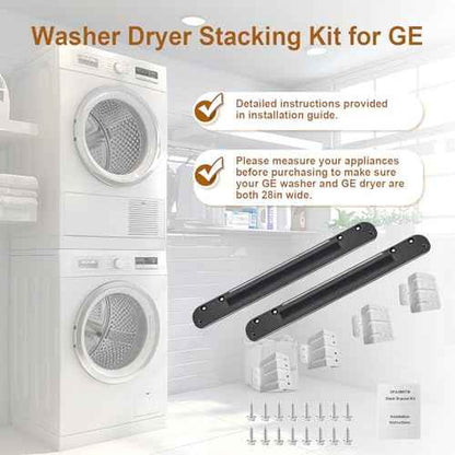 Stacking Kit Compatible with GE Washer Dryer Stack Bracket Kit,Fit For GE Washer GFW550 650 655 850 950 For GE Dryer GFD55 65 85 95, For 28 inch GE Washer and Dryer Stacking Kit