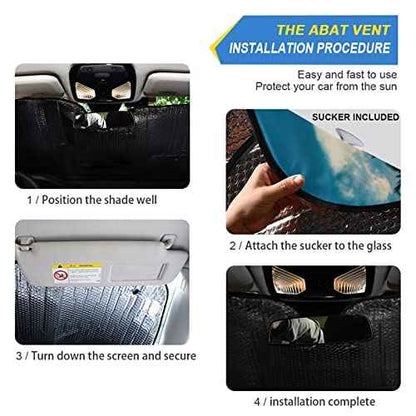 Beach Palm Windshield Sun Shade - Foldable Car Front Window Sunshades for Most Sedans SUV Truck - Blocks UV Rays and Keeps Your Vehicle Cool, 55*27.6inch