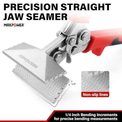 MAXPOWER Sheet Metal Hand Seamer, 3-inch and 6-inch Straight Jaw Sheet Metal Bender Tools with Ergonomic Handle, 2-Pack Metal Bending Tools