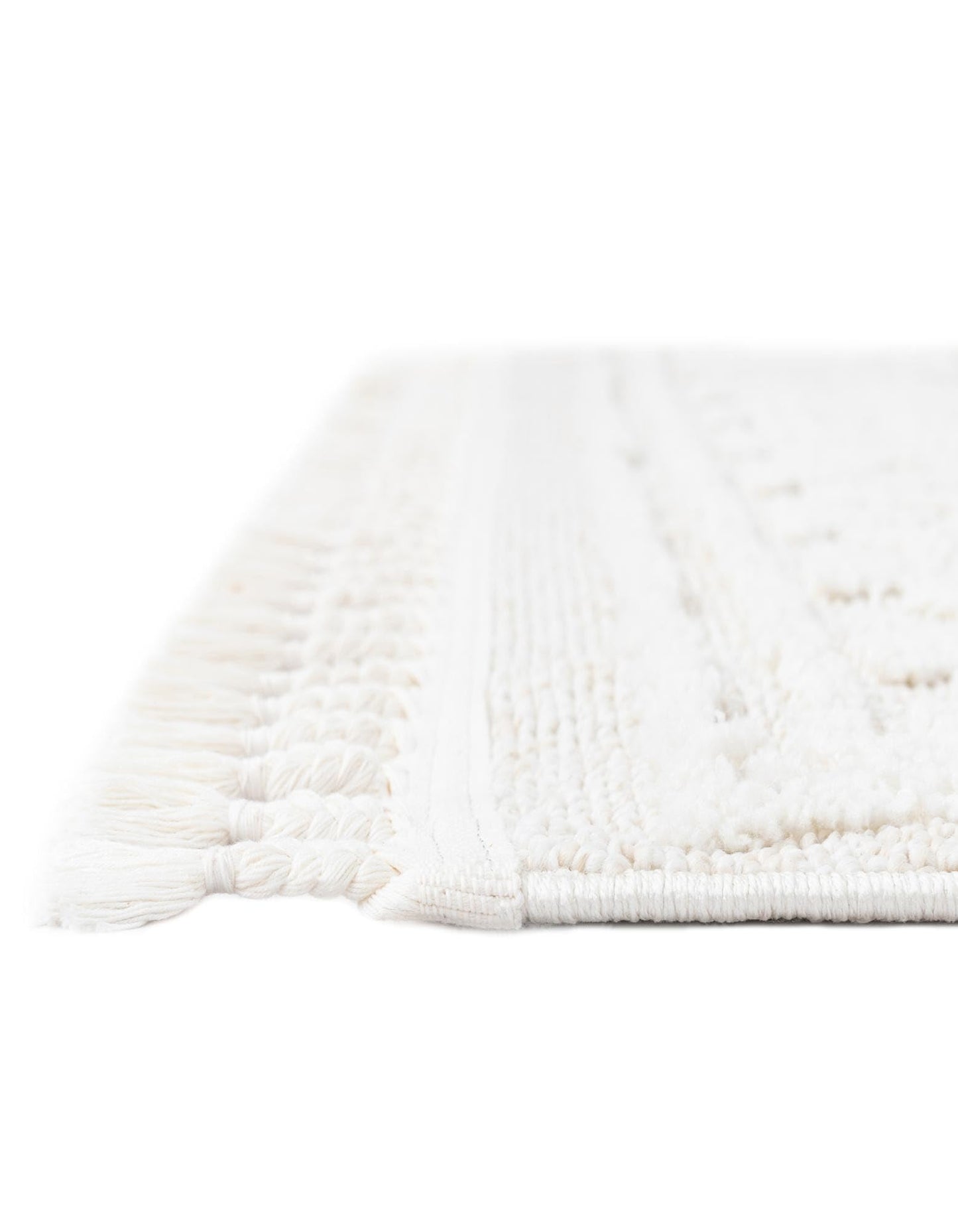 Rugs.com Boho Collection Rug – 4 Ft Runner Ivory Medium-Pile Rug Perfect for Hallways, Entryways