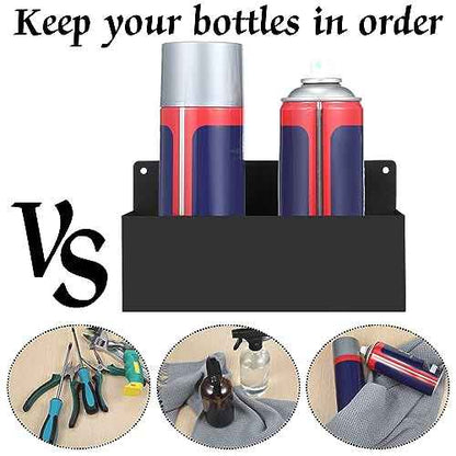 Gisafai 2 Pcs Magnetic Aerosol Spray Can Holder Heavy Duty Magnet Toolbox Bottle Holder Easy Install Spray Can Organizer Wall Mounted Bottle Rack for Garage(8.27 x 3.15 x 4.33 Inch,Black)