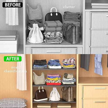 Adjustable Closet Shelves Organizers, Expandable for Cabinet Rack Storage Wardrobe Tension Shelving for Pantry Cupboard Kitchen (2 Perforated, W:7.87" x L: 17" to 31")