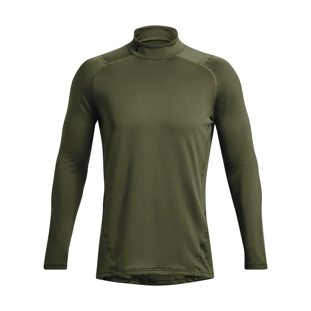 Under Armour Men's ColdGear Armour Fitted Mock, (390) Marine OD Green / / Black, Medium Tall