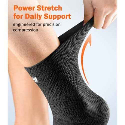 Flat Knitting Ankle Brace For Women&Men, 7-Zone Dynamic Compression Sleeve w/Flex Strap,Foot Support For Sports, Sprained Ankle, Achilles Tendonitis, Plantar Fasciitis Relief(Pack of1)L, Black