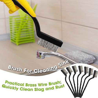 90 Pcs Mini Wires Brushes Set Curved Handle Wire Brush Small Metal Brush for Cleaning Metal Scrub Masonry for Cleaning Welding Slag and Rust Tool(Stainless Steel Wire)