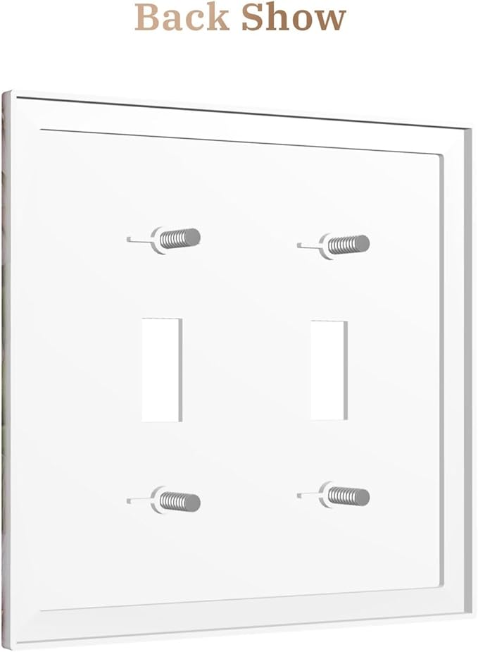Decorative Art Light Switch Covers Blossom & Hummingbird 2 Gang Double Toggle Wall Plate Decorative Switchcover Electrical Switchplate for Home Decor