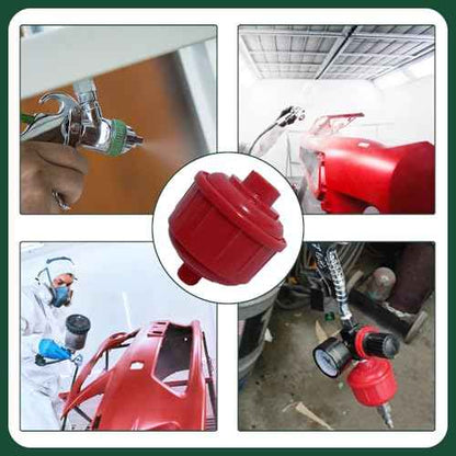 6PCS Disposable Mini Air Water Filters for Spray Guns - 1/4 Inch Threads, ABS Material, Moisture Trap for Automotive Painting & Air Tools (Red)