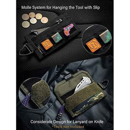 TACTICAL GEEK Storage A2 M EDC Pouch Organizer, Nylon Coin Purse, Multi-Purpose Storage Pocket, Multitools Small Pocket Organizer for Men, Compact Gadget Pouch for Daily Carry Camouflage