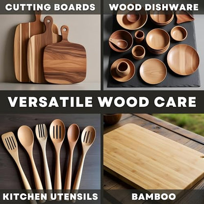 Coconut Cutting Board Wax 2oz - Natural Blend of Oils and Waxes (NO Mineral Oil) - No Mess with Easy Twist-Up Applicator - Condition and Protect Wood Surfaces - Food Safe - Made in The USA