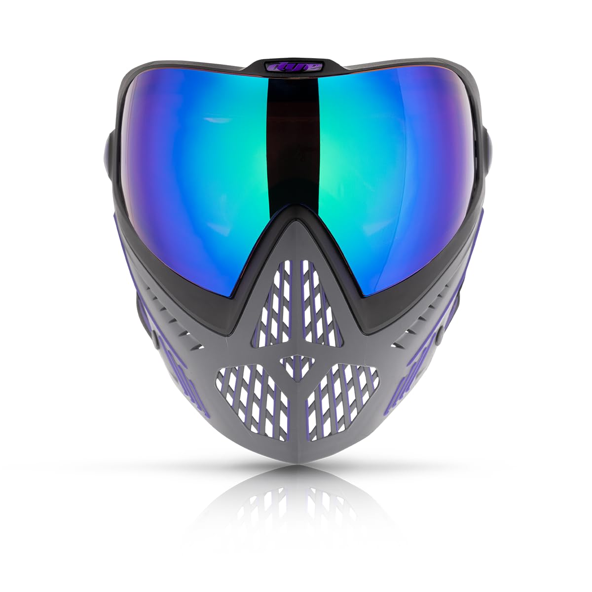 Maddog Dye i5 Thermal Dual-Pane Anti-Fog Lens Paintball Airsoft Mask Goggle System Combo with Microfiber Storage Bag | High Performance Safety Certified Protection - Barney - Purple/Grey/Black