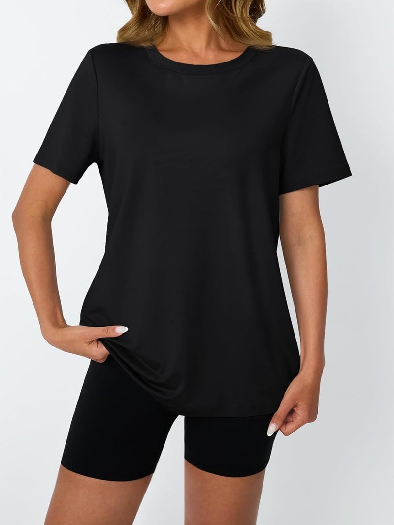 Women's Athletic Workout Shirts - Short Sleeve Tops for Running, Hiking & Gym | Comfortable Fit