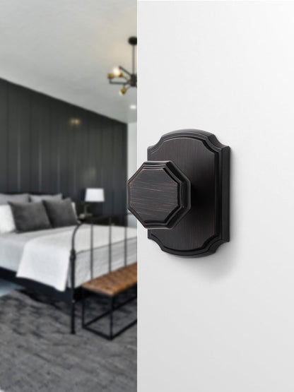 SORWDUERM 1 Pack Oil Rubbed Bronze Knobs Passage Door Knobs Interior Door Knob for Hall and Closet,Zinc Alloy
