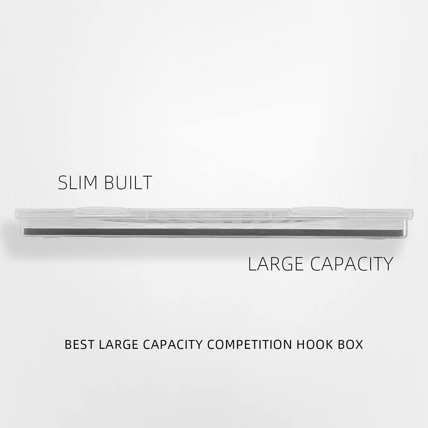 SF Collection Fly Boxes Clear Fly Fishing Box Extra Large Capacity Fishing Competition Hook Tackle Ice Fishing Jig Head Boxes, Slit Foam 2 Pack Size A4