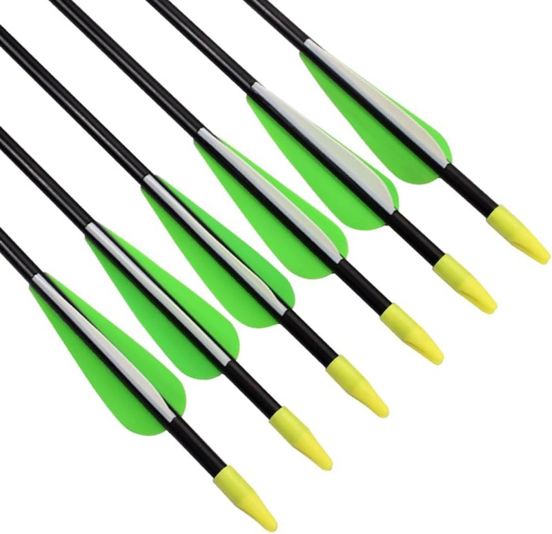 Fiberglass Practice Arrows for Archery - 24/26/28/30 Inch Target Shooting | Safe for Youth & Beginners - 6/12 Pack
