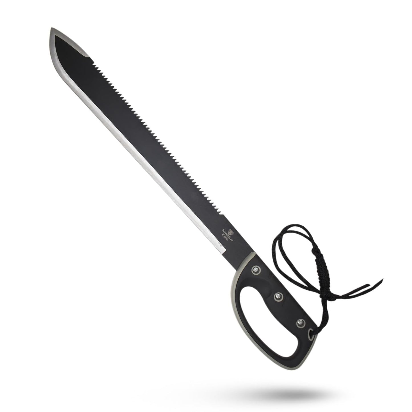 Snake Eye Tactical Full-Tang Machete – Heavy Duty Fixed Blade Survival Tool with Reinforced Nylon Sheath for Camping, Hunting, and Bushcraft