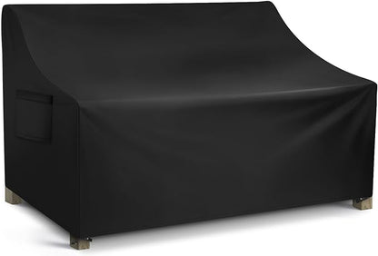 WLEAFJ Patio Sofa Cover Waterproof, 3-Seater Outdoor Sofa, Heavy Duty Deep Lounge Loveseat, Large Lawn Furniture with Air Vent, 82.6’’ W x 39’’ D x 28’’ H